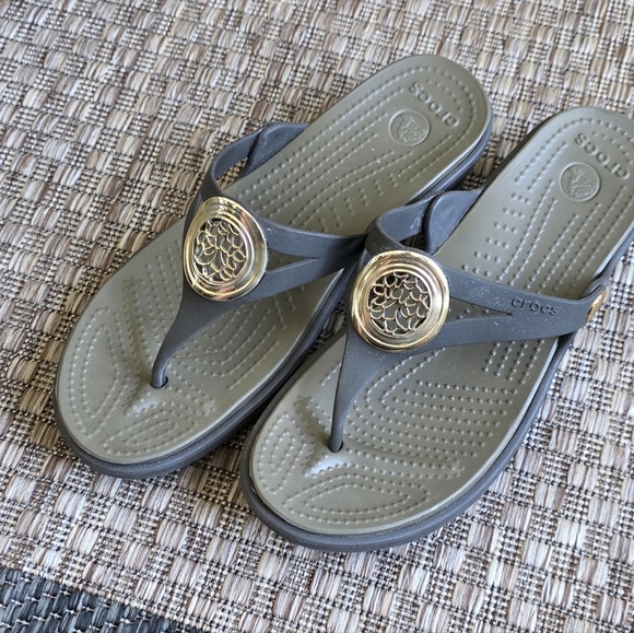 Crocs Women's Brown Sandals - Picture 1 of 5